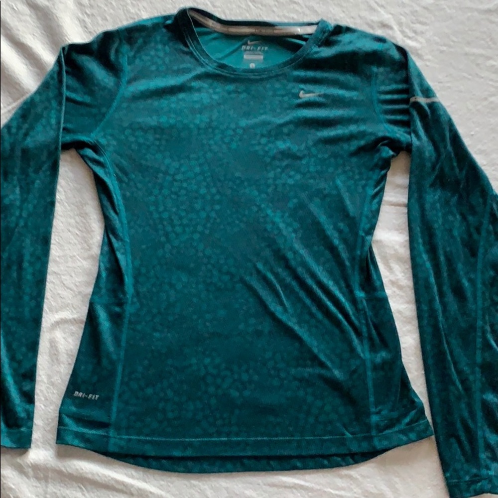 Nike Athletic Running Top Small Green